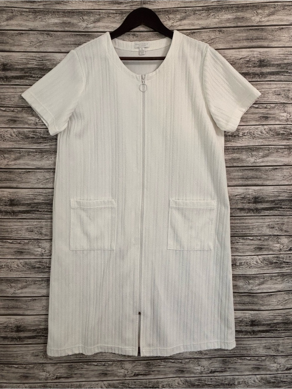CHÁRTER CLUB INTIMATES White Zip-Up Robe Size Medium